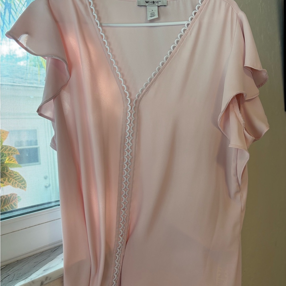 WHBM Pink Ruffle Top - Picture 2 of 4